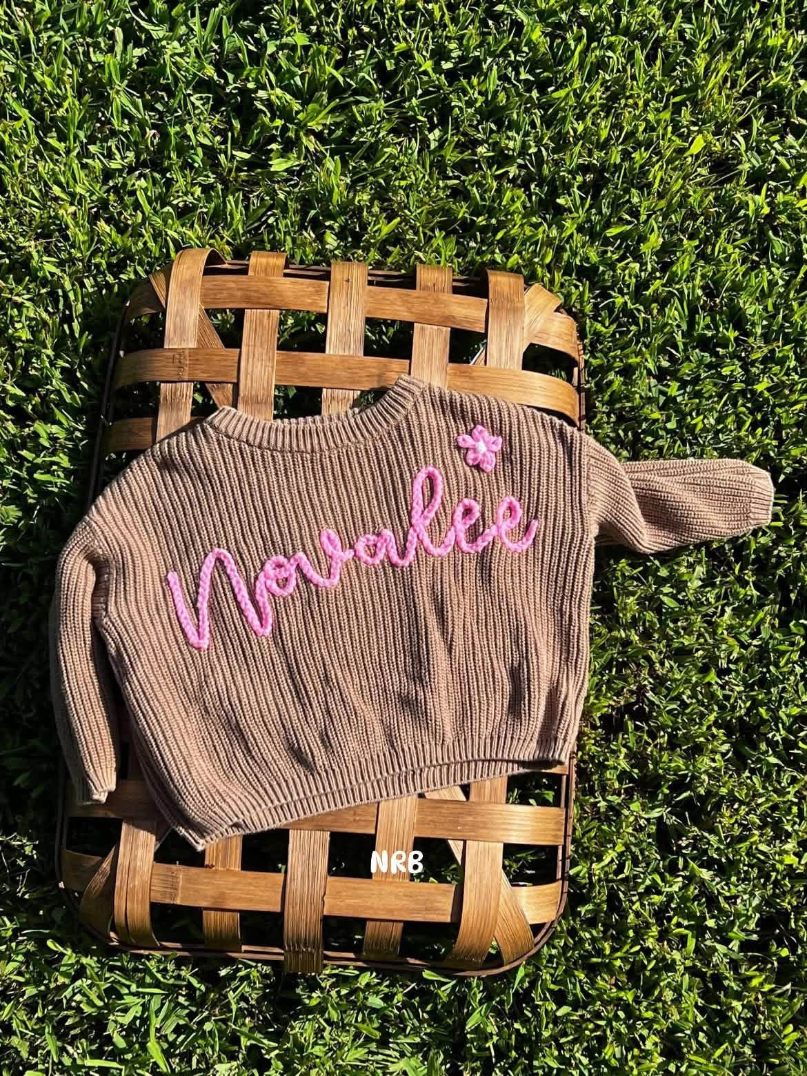 Hand embroidered sweater- 3/6 weeks
