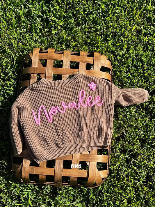 Hand embroidered sweater- 3/6 weeks