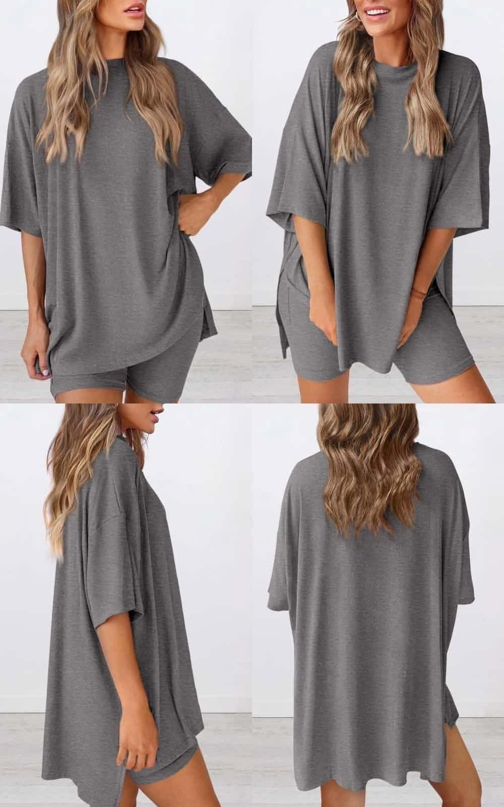 WOMEN’S CASUAL TEE + BIKER SHORTS SET