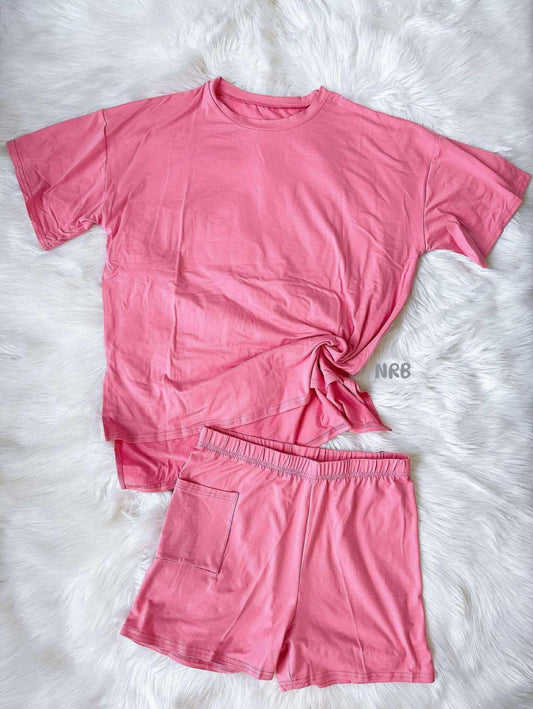 WOMEN’S CASUAL TEE + BIKER SHORTS SET
